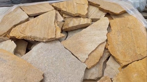 Плитняк златолит жёлтый для цоколя купить в Щёлково