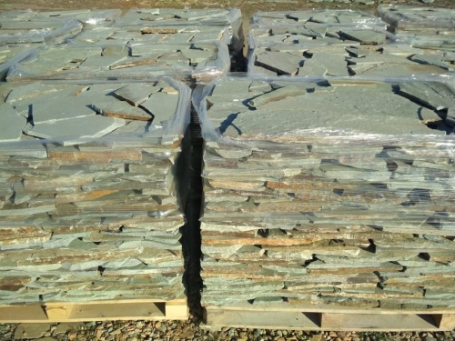 Плитняк златолит зелёный для цоколя, отмостки купить в Щёлково