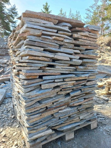 Плитняк златолит серебристый для цоколя, отмостки купить в Щёлково