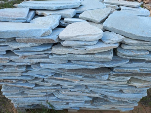 Плитняк златолит зелёный галтованный для цоколя купить в Щёлково